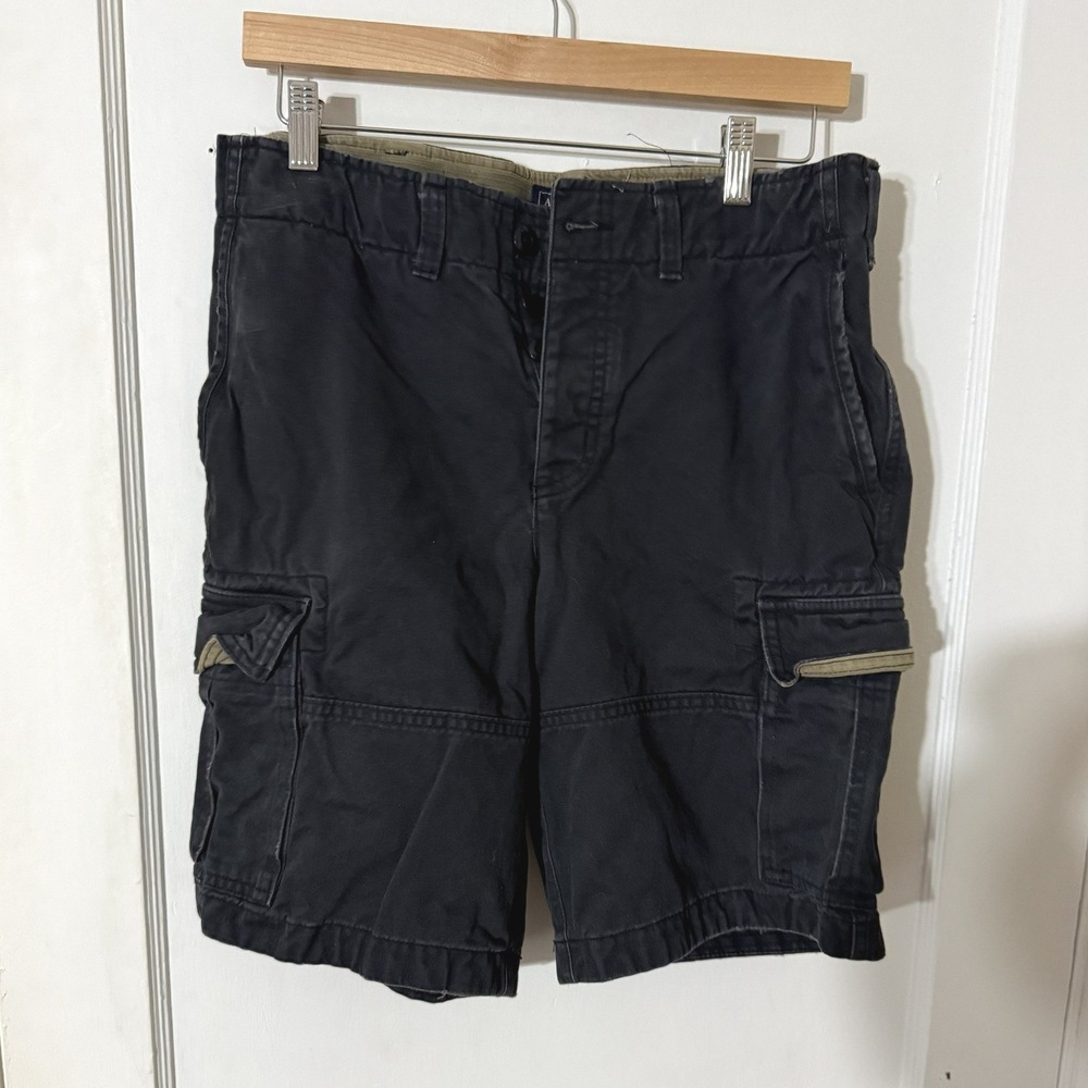 Abercrombie & Fitch Mens Cargo Shorts Navy Faded Utility Cotton Size 30